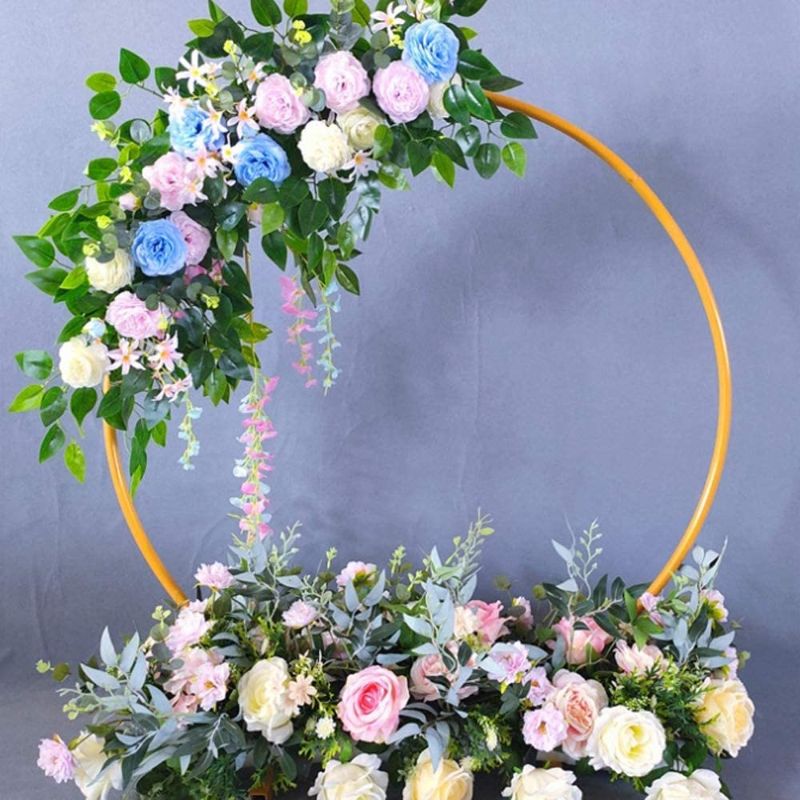 Photo 1 of 4.9 ft Wedding Circle Arch Frame Wedding Decoration Background Stand Metal Flower Circle Arch Balloons Arch Balloon Stand Decoration Birthday Stand Iron Balloon Stand Arch Frame