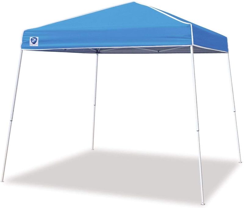 Photo 1 of Z-Shade 10x10 Feet Angled Leg Instant Outdoor Shade Canopy Tent Shelter Portable with Durable Steel Frame and Carrying Bag, Caroline Blue