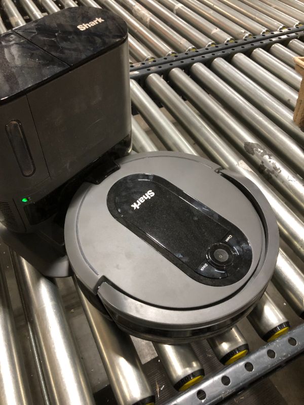 View 2 of Shark AV911S EZ Robot Vacuum with Self-Empty Base, Bagless, Row-by-Row Cleaning, Perfect for Pet Hair, Compatible with Alexa, Wi-Fi, Gray