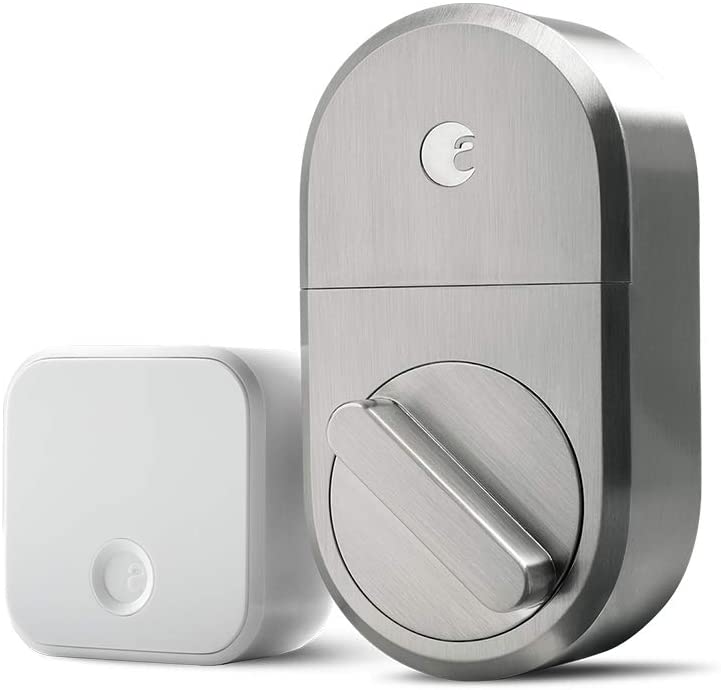 Photo 1 of August Smart Lock + Connect Wi-Fi Bridge, Satin Nickel, Works with Alexa, Keyless Home Entry from Anywhere
