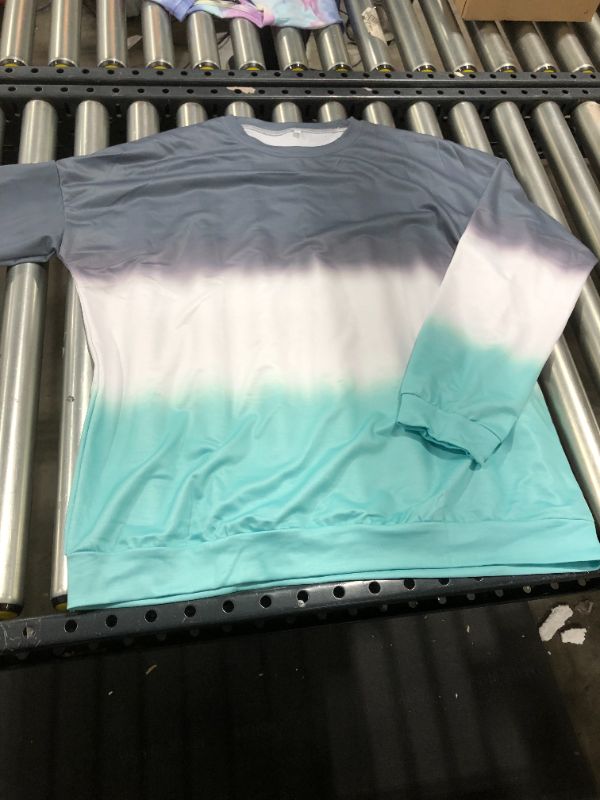 Photo 2 of blue grey and white gradient crewneck (XXL)