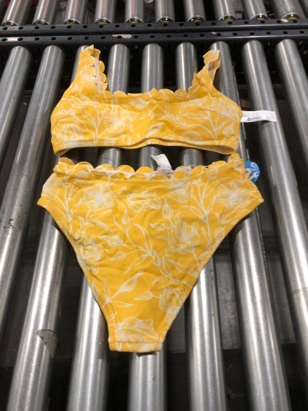 Photo 2 of Charleigh Floral Yellow Wide Straps Bikini (M)
