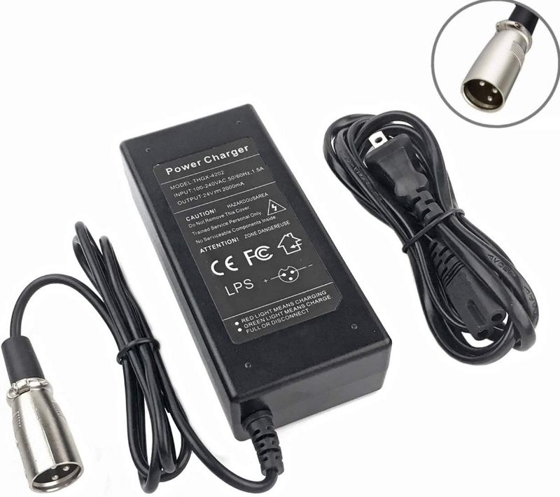 Photo 1 of 24V 2A New XLR Electric Scooter Battery Charger for Go-Go Elite Traveller Plus HD US, Ezip Mountain Trailz, Jazzy Power Chair