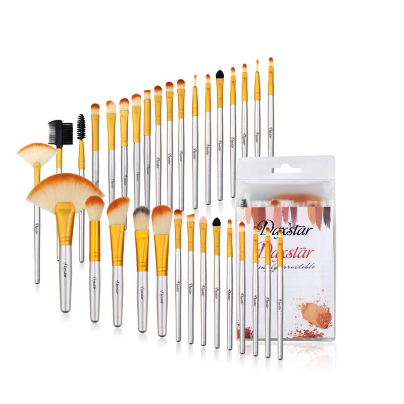 Photo 1 of Champagne Makeup Brushes, Cosmetic Brush Set for Foundation Eyeshadow Blending Blush Concealer Cruelty-Free Synthetic Fiber Bristles with Travel Makeup Bag