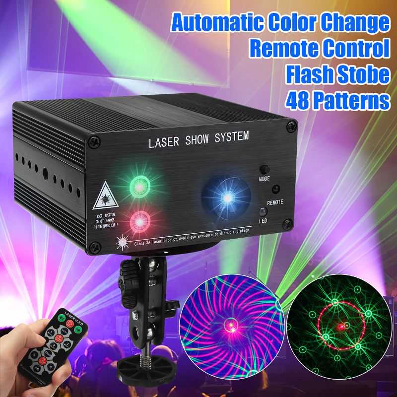 Photo 1 of 48 Mini Pattern Laser Projector Stage Lights LED RGB Lighting Party DJ Disco KTV