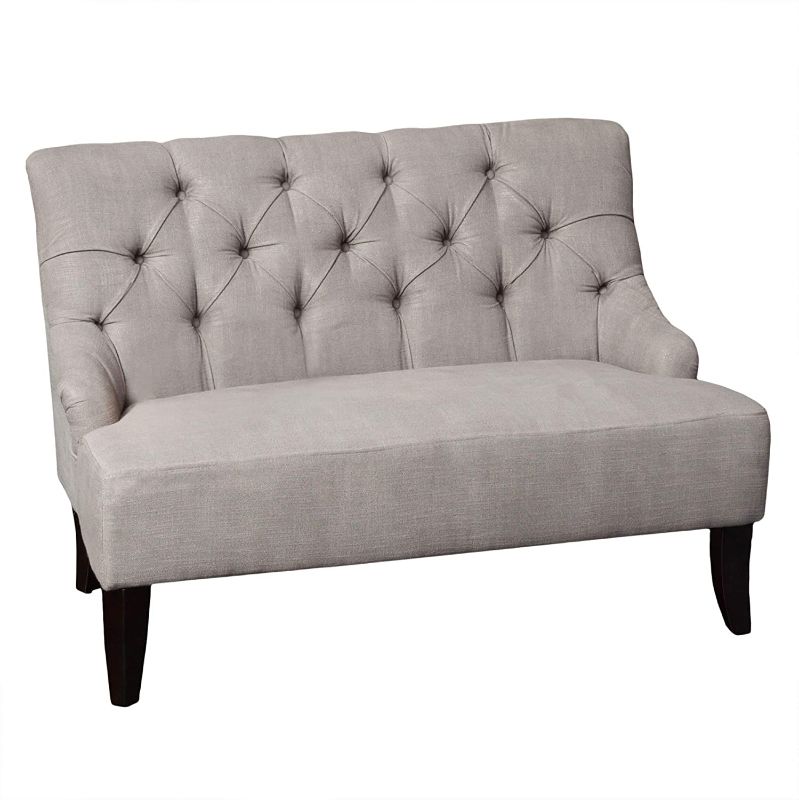 Photo 1 of Christopher Knight Home Nicole Fabric Settee, Grey, L 44.25 x W 29.75 x H 30.5