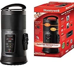 Photo 1 of Honeywell HZ-445R Ceramic Surround Heat Whole Room Heater with Remote Control, Black
