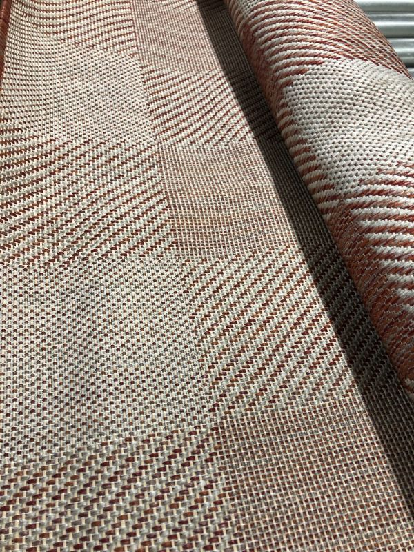 Photo 1 of CAMILSON Buffalo Plaid Outdoor Rug – Check Area Rugs for Indoor and Outdoor Patios, Checkered Pattern Mats for Kitchen and Hallway - Washable Outside Carpet (8x10, Copper / Grey)
