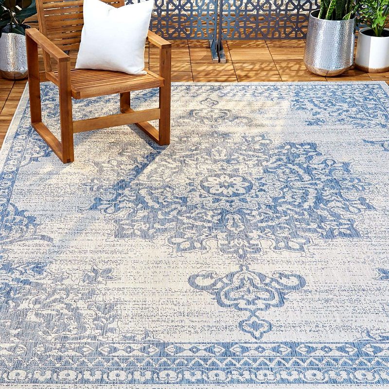 Photo 1 of Home Dynamix Patio Area Rug 8ftx10ft Gray/Blue Azalea