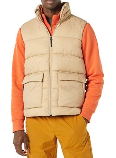 Photo 1 of Amazon Essentials Men's Water-Resistant Sherpa-Lined Puffer Vest - large