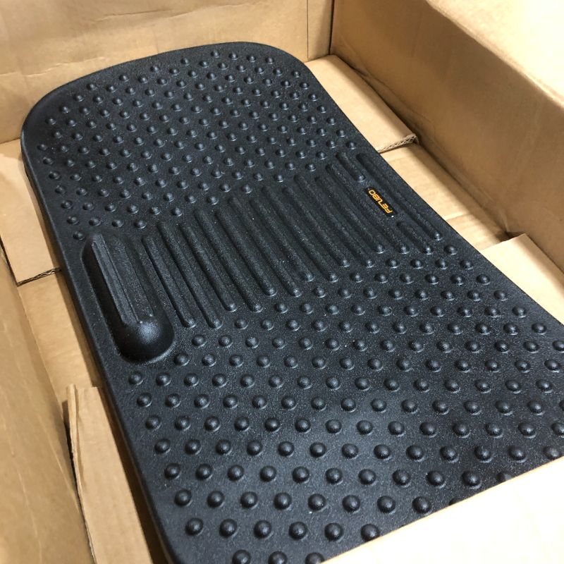 Photo 2 of FEZIBO Standing Desk Mat with Anti Fatigue Bar, Wooden Wobble Balance Board with Ergonomic Design Comfort Floor Mat (Medium, Obsidian Black)