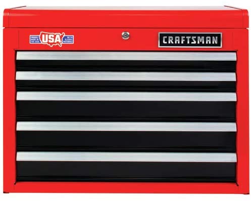 Photo 1 of CRAFTSMAN 2000 Series 26-in W x 19.75-in H 5-Drawer Steel Tool Chest (Red)