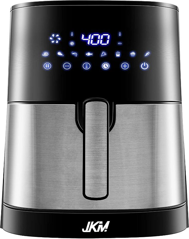 Photo 1 of JKM Air Fryer 6.7 Quart, Digital Oilless Frying Cooker, Auto Shut Off, Stainless Steel, 8 Preset Programs