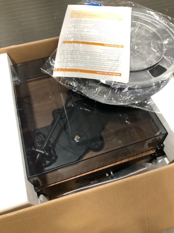 Photo 1 of 1 BY ONE High Fidelity Belt Drive Turntable with Built-in Speakers, Vinyl Record Player with Magnetic Cartridge, Bluetooth Playback and Aux-in Functionality, Auto Off