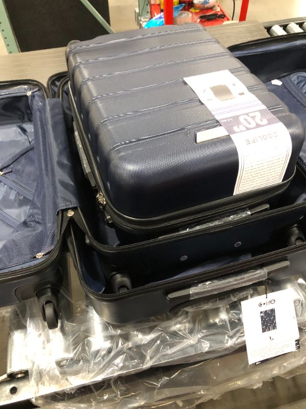 Photo 3 of COOLIFE Luggage 3 Piece Set Suitcase Spinner Hardshell Lightweight TSA Lock 4 Piece Set