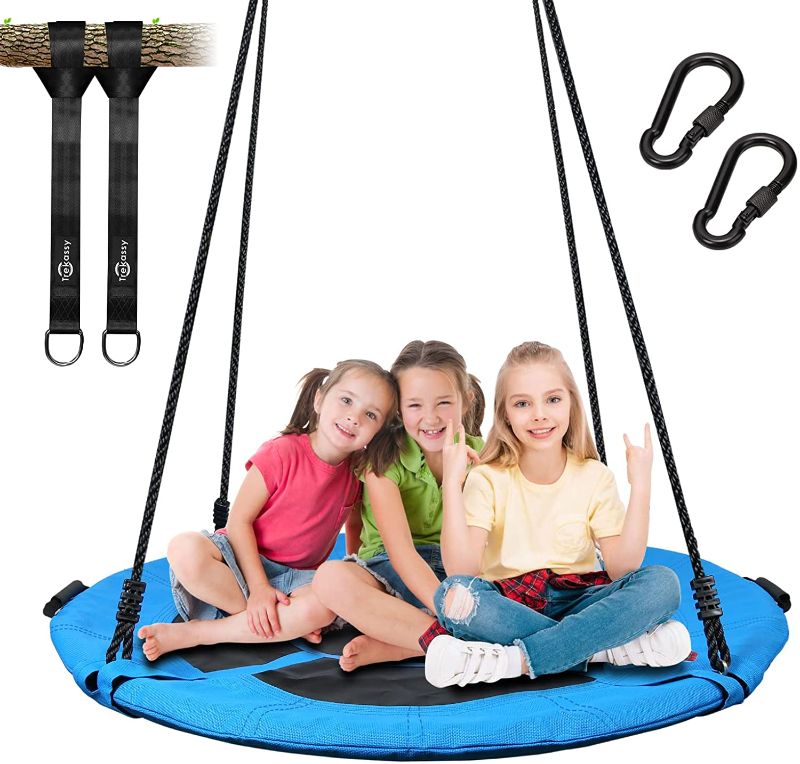 Photo 1 of Trekassy 660lb Saucer Tree Swing for Kids Adults 40 Inch Waterproof Frame , 2 Tree Hanging Straps