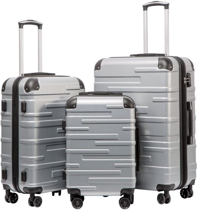 Photo 1 of Coolife Luggage Expandable(only 28") Suitcase 3 Piece Set with TSA Lock Spinner 20in24in28in (sliver)