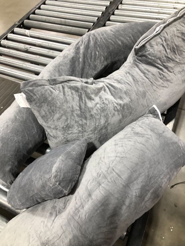 Photo 3 of 4 Long Soft Grey Pillows, 4 Different Sizes 