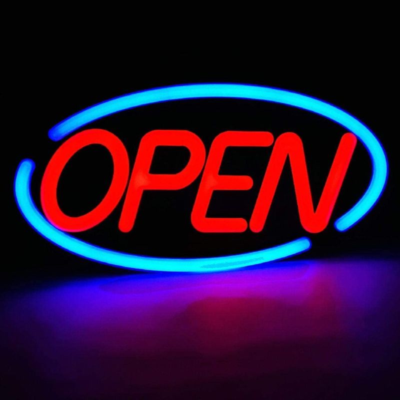 Photo 1 of Kunida Designs Oval Shaped LED Tube Neon Open Sign -Large Size -24'' X 12'' (white/Red)