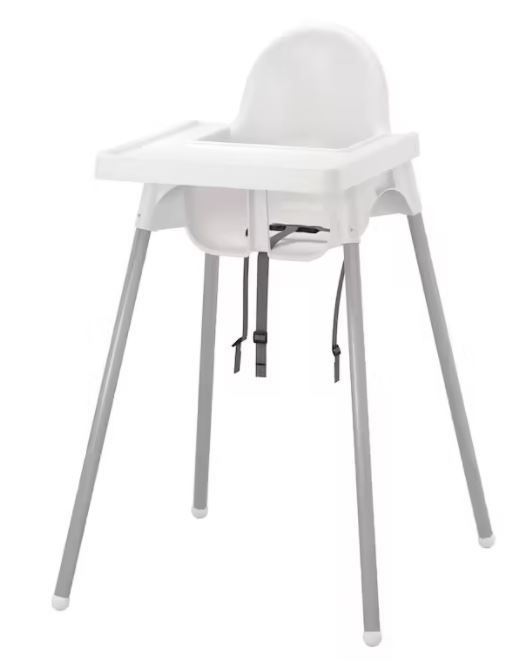 Photo 1 of ANTILOP High chair with tray, white/silver color