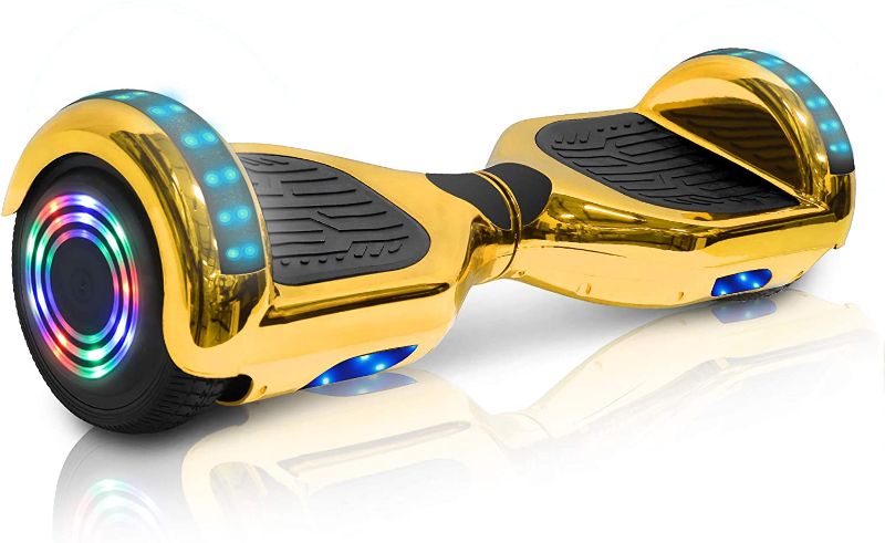 Photo 1 of Wilibl Hoverboard for Kids Ages 6-12 Electric Self Balancing Scooter with Built in Bluetooth Speaker 6.5" Wheels LED Lights Hover Board Safety Certified (Chrome Gold)
