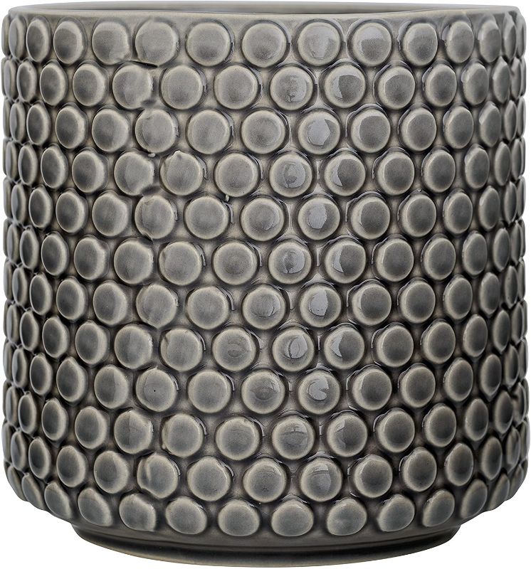 Photo 1 of Bloomingville Stoneware Pot with Raised Polka Dot Design, 6", Grey
