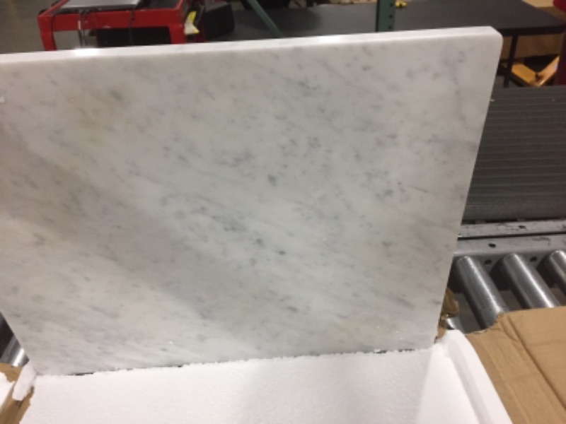 Photo 2 of Diflart Natural Marble Pastry White Cheese And Cutting Serving Board 16x20 Inch Carrara Bianco