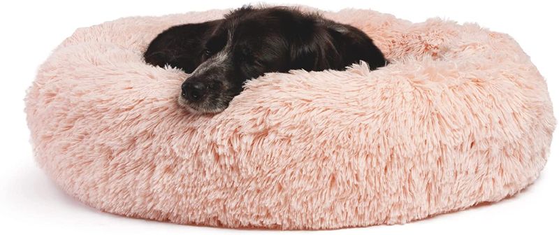 Photo 1 of Best Friends by Sheri The Original Calming Donut Cat and Dog Bed in Shag or Lux Fur, Machine Washable, High Bolster, Multiple Sizes Medium 30"x30"