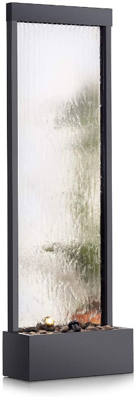 Photo 1 of Alpine Corporation MLT102 Mirror Waterfall Fountain with Stones and Light, 72 Inch Tall, Silver ( BOX 1 OF 2 )
