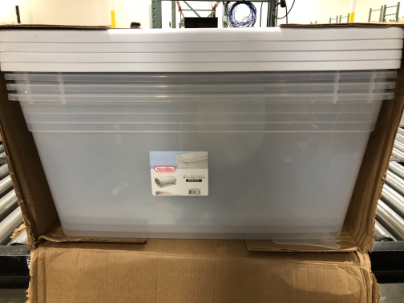 Photo 2 of 4 pc 90 qt storage box- Clear