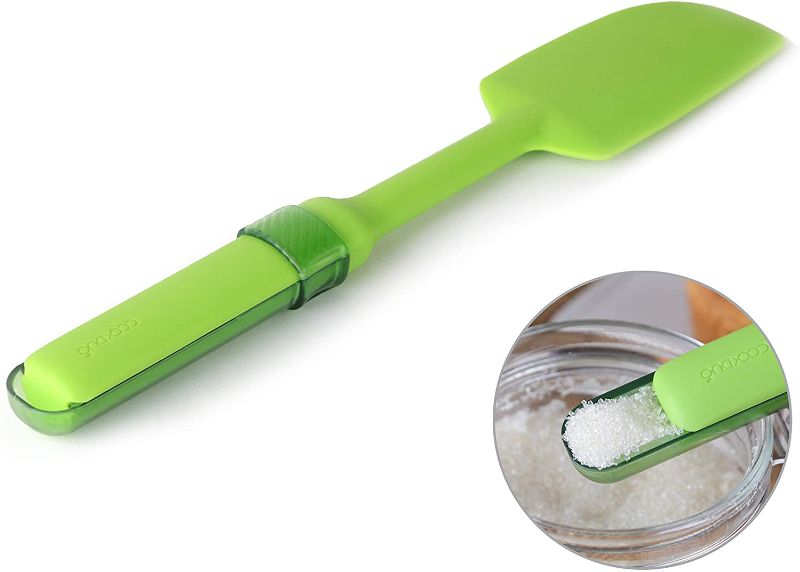Photo 1 of COOKDUO Mix & Measure Silicone Spatula - w/adjustable measuring spoon (LIME)