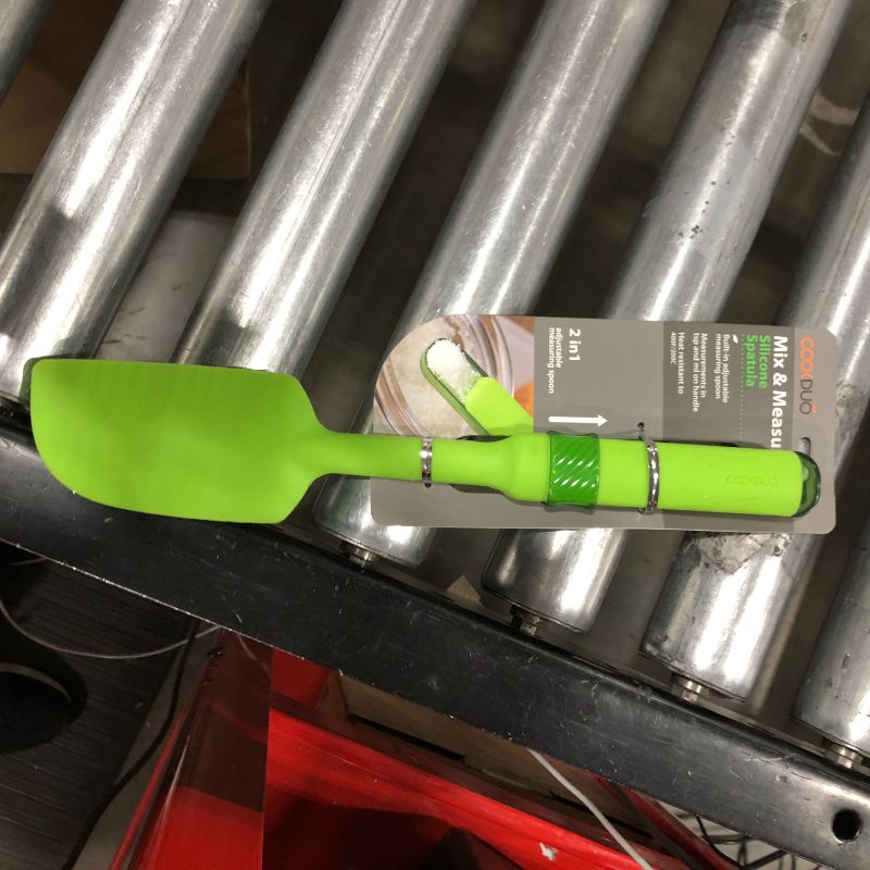 Photo 2 of COOKDUO Mix & Measure Silicone Spatula - w/adjustable measuring spoon (LIME)