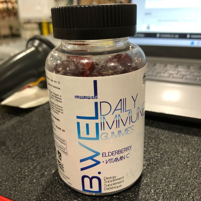 Photo 2 of B.Well Supplement Elderberry 100mg + Vitamin C Gummies | Daily Immune | 30 Days, 60 Gummies | Vegan Friendly & Gluten Free |