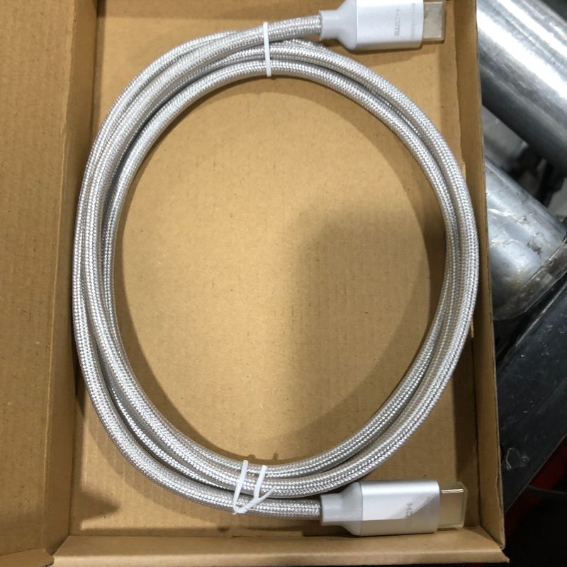 Photo 1 of Amazon Basics 10.2 Gbps High-Speed 4K HDMI Cable with Braided Cord, 6-Foot, Silver