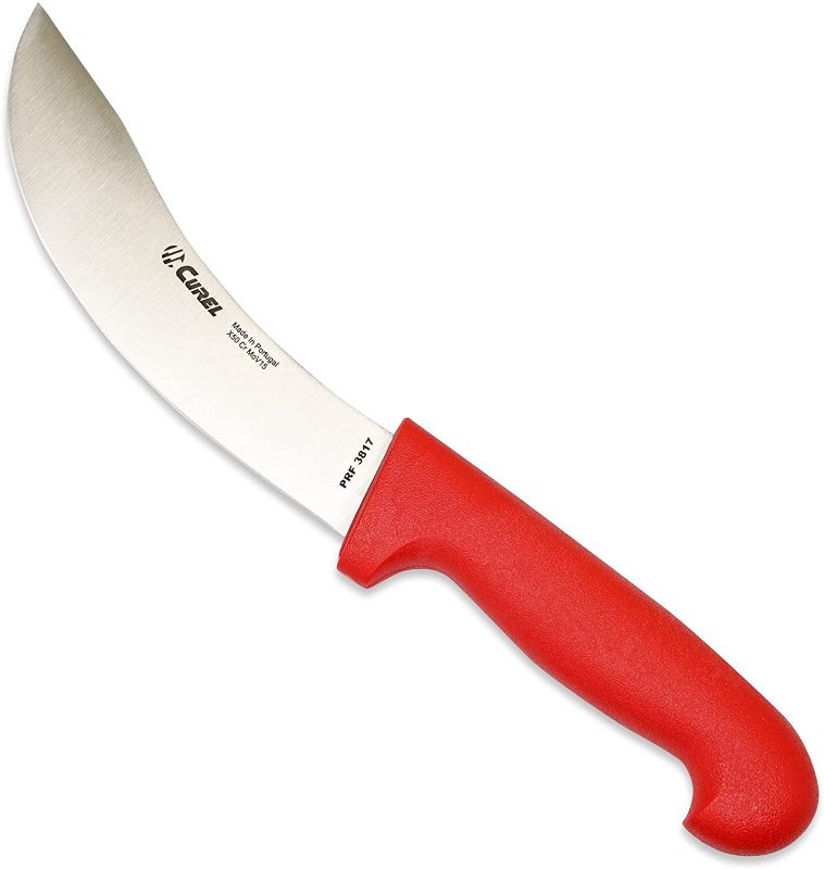 Photo 1 of Curel Cutlery - 6 Inch Beef Skinner - High Carbon Stainless Steel - Made in Portugal Beef Skinning Knife - Item PRF 3817, Red