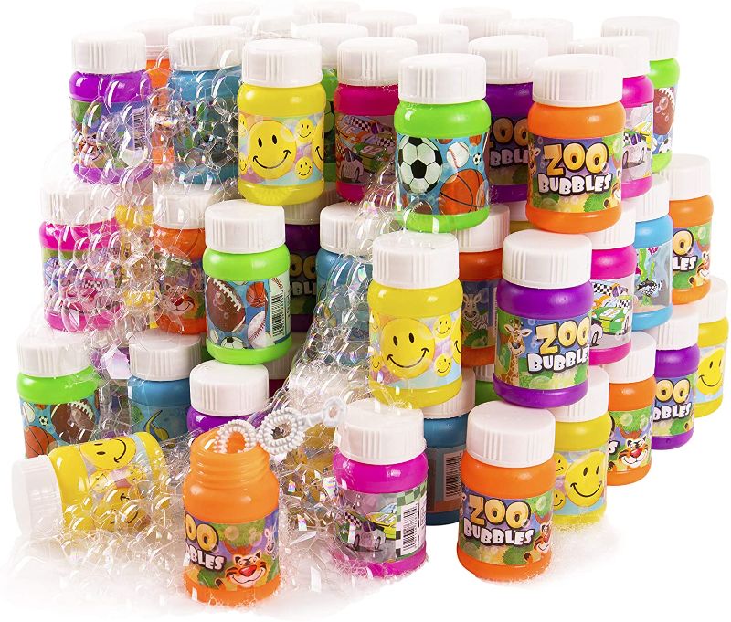 Photo 1 of Bulk Party Bubbles Pack of 72 (1Oz) I Bubble Bottles with Wands I Bubbles Party Favors for Kids & Toddlers I Bubble Blowing Toys At Weddings, Christmas Parties, and Birthday Parties