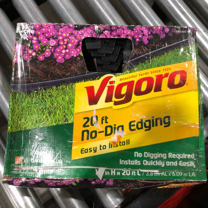 Photo 1 of Vigoro 20 ft. No-Dig Landscape Plastic Edging Kit, Black