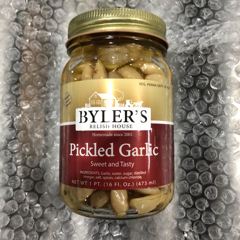 Photo 2 of Byler's Relish House Pickled Garlic 16 Fl. Oz. (1 PT) Glass Jar