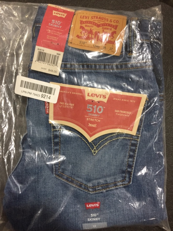 Photo 2 of Levi's Boys' 510 Skinny Fit Jeans 26x27
