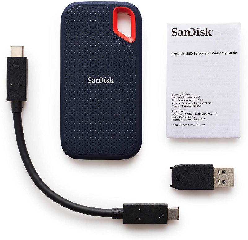 Photo 1 of SanDisk 2TB Extreme Portable External SSD - Up to 550MB/s - USB-C, USB 3.1 - SDSSDE60-2T00-G25
