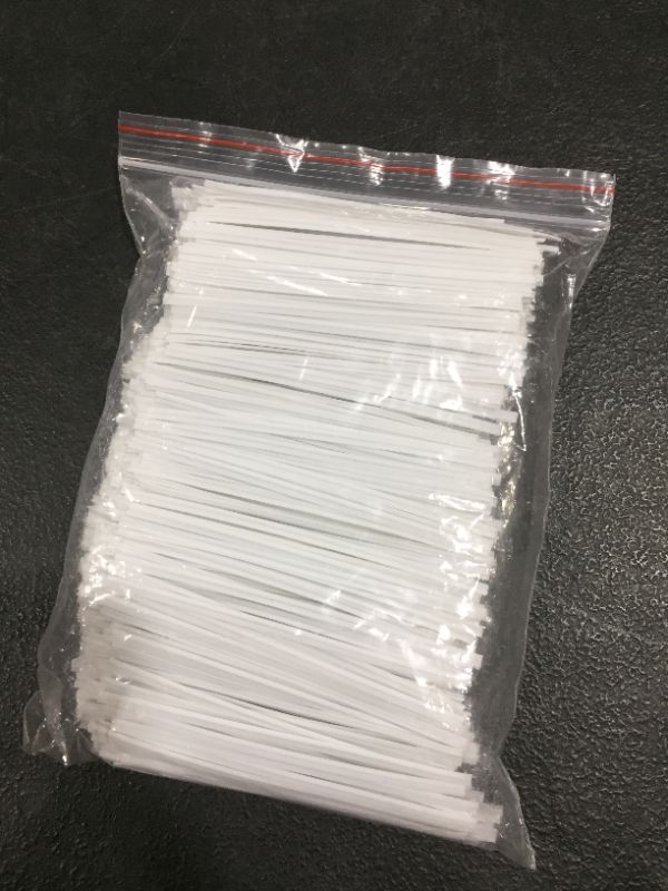 Photo 2 of 500 Pcs 5" White Paper Twist Ties Reusable Bread Ties, for Party Cello Candy Bread Coffee Bags Cake Pops
