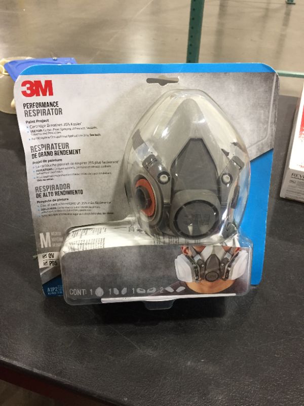Photo 1 of 3M Medium Paint Project Respirator Mask, Black/White
