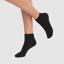 Photo 1 of Pack of 7 pairs of all black ankle socks, Womens 5-8