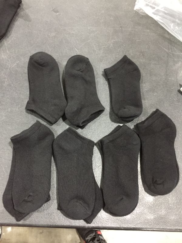 Photo 1 of Pack of 7 pairs of all black ankle socks, Womens 5-8