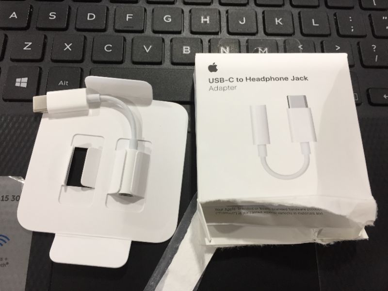 Photo 2 of Apple - USB-C to 3.5mm Headphone Jack Adapter - White
