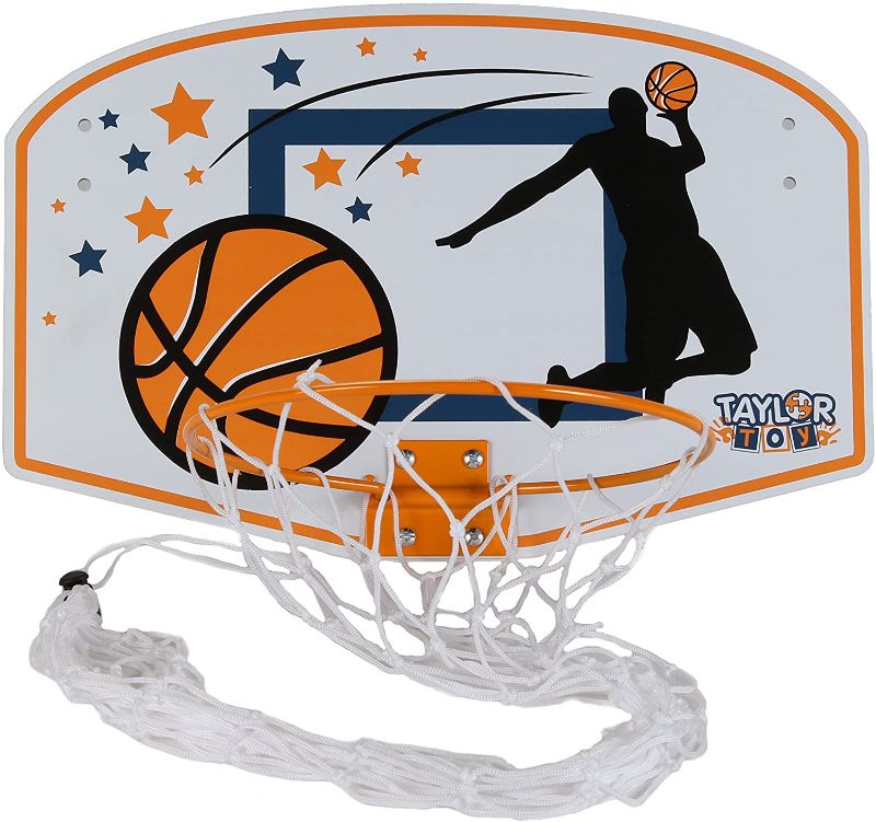 Photo 1 of Taylor Toy Basketball Hoop Laundry Hamper for Kids Bedroom | 2-in-1 Over The Door Hanging Basket for Dirty Clothes Or Basketball Hoop | Great Gift Idea for Boys or Girls | Indoor Hoop | Bedroom Decor
