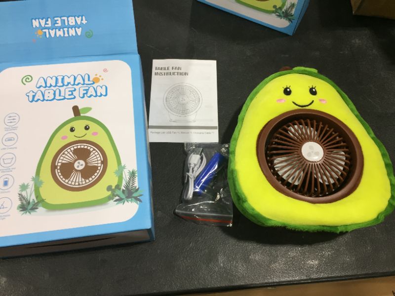 Photo 2 of Animal Table FanPersonal Cooling Fan with Adorable Stuffed Avocado Cover

