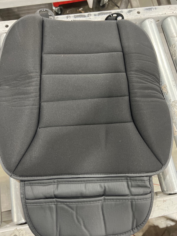 Photo 2 of Lofty Aim Premium Car Seat Cushion, Driver Seat Cushion with Comfort Memory Foam & Non-Slip Rubber Bottom with Storage Pouch, Car Seat Pad Works with 95% of Vehicles and Office Chair or Home (Black)