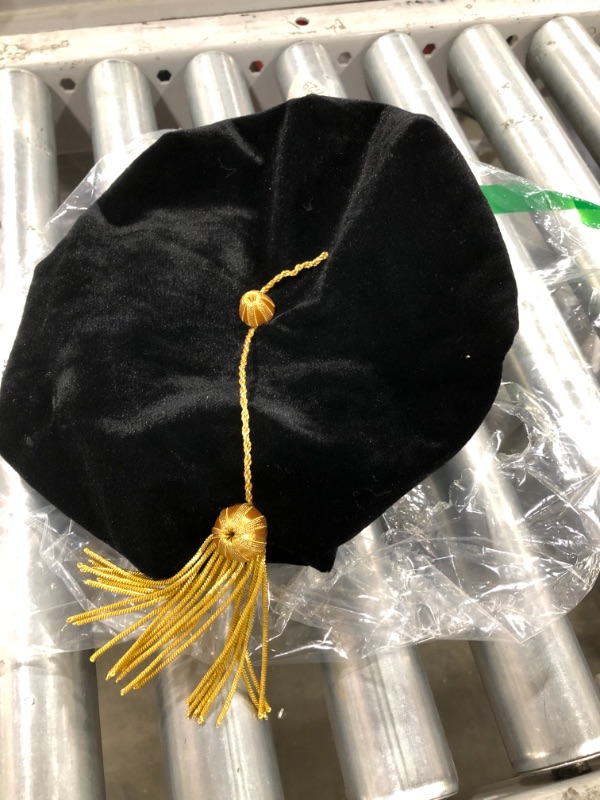 Photo 1 of  Women's Beret hat black  with gold tassel