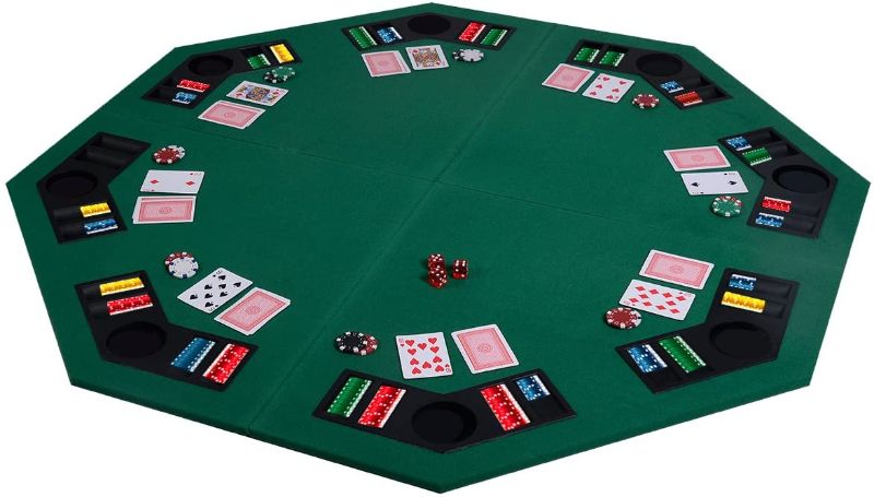 Photo 1 of AVAWING poker table,48'' folding game poker table, texas holdem poker table w/leg&cup holders  inserts for 8 players